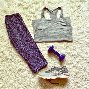 Zella Navy Stripe Crop Leggings